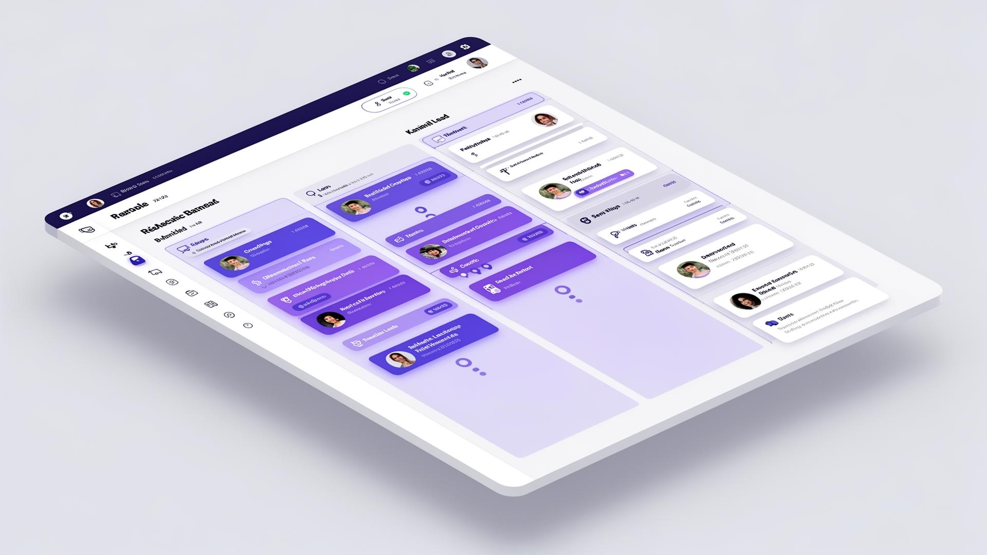 Painel do Senda CRM com funil kanban de leads